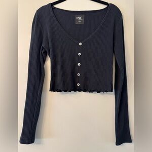 PacSun Black Ribbed Crop